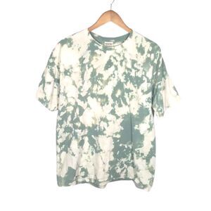 Upcycled Custom Bleached Tie Dye Green T-Shirt Sz XL